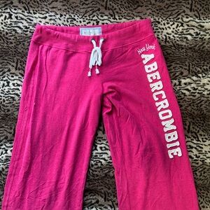 Hot pink Abercrombie Mcbling y2k baggy low rise sweatpants